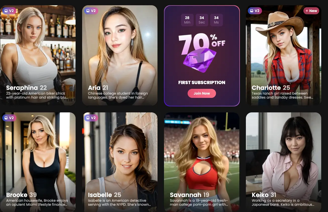Screenshot of the Candy AI platform