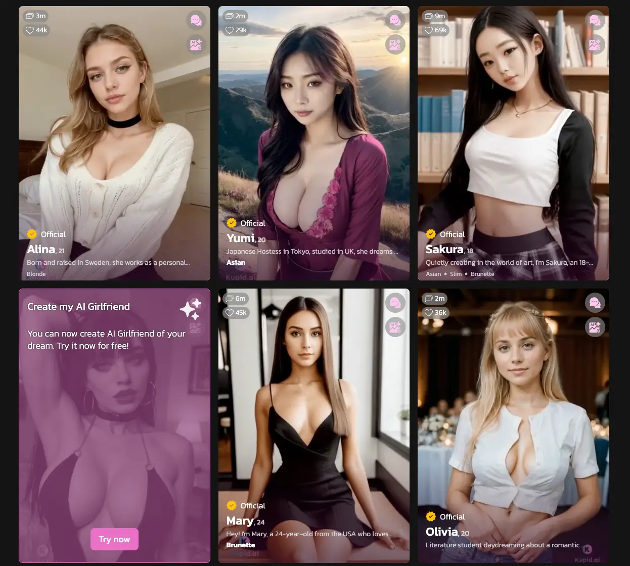 Screenshot of the Kupid AI